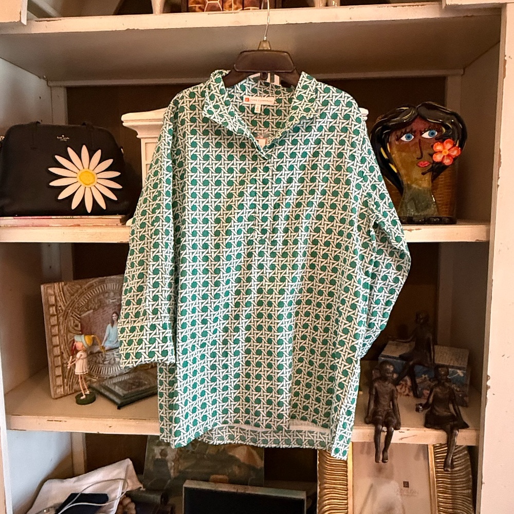 Jude Connally XXL cricket top tunic petite rattan jade green nwt - Picture 6 of 9